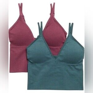 C&C California NWT Madella Longline Seamless Bralettes Set of 2 Size Large